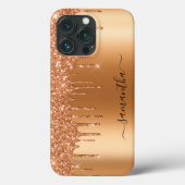 Handgeschreven naam Terra Cotta aardse glitterslij Case-Mate iPhone Case (Achterkant)