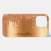 Handgeschreven naam Terra Cotta Earthy Glitter Dri Case-Mate iPhone Case (Achterkant (horizontaal))