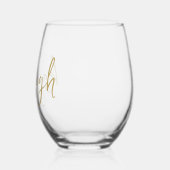 Handgeschreven naam vrijgezellenfeest bruidsfeest wijnglas zonder voet (Links)