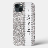 Handgeschreven naam witte diamant glans look  Case-Mate iPhone case (Achterkant)