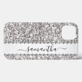 Handgeschreven naam witte diamant glans look  Case-Mate iPhone case (Achterkant (horizontaal))