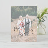 Handgeschreven Namen Foto opslaan Datum Save The Date (Staand voorkant)