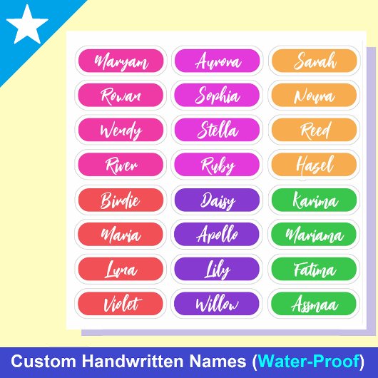 Handgeschreven namen voor meisjes | 24 Waterdicht Sticker