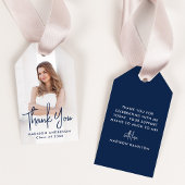Handgeschreven Navy Script Afstuderen Dank u Cadeaulabel