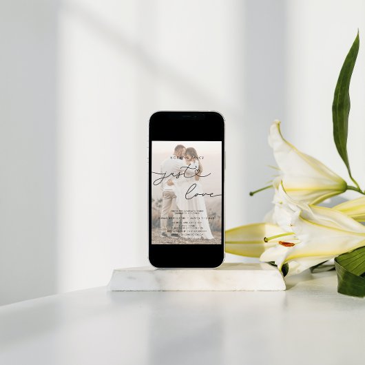 Handgeschreven Niets Fancy Gewoon Liefde Bruiloft Kaart