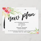 Handgeschreven "Nieuw plan" bloemige uitgestelde b Kaart (Voorkant / Achterkant)