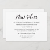 Handgeschreven "Nieuw plan" Uitgestelde bruiloft Kaart (Voorkant / Achterkant)