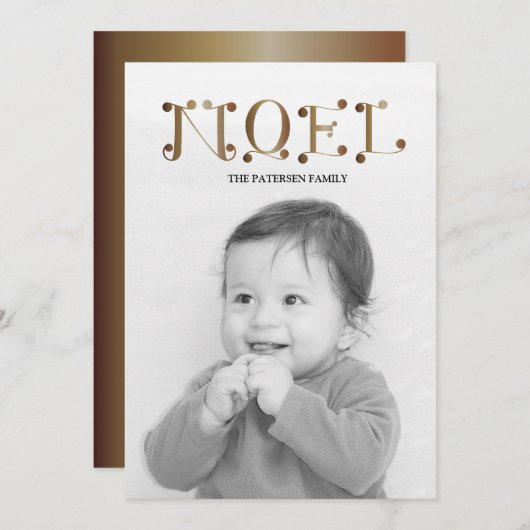 handgeschreven NOEL Feestdagenkaart (Voorkant / Achterkant)