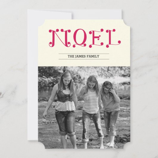 handgeschreven NOEL Feestdagenkaart (Voorkant)