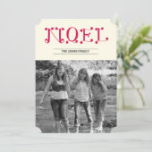 handgeschreven NOEL Feestdagenkaart (Staand voorkant)