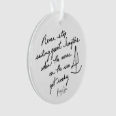Handgeschreven Nooit Stoppen met Zeilen Inspireren Ornament (voorkant)