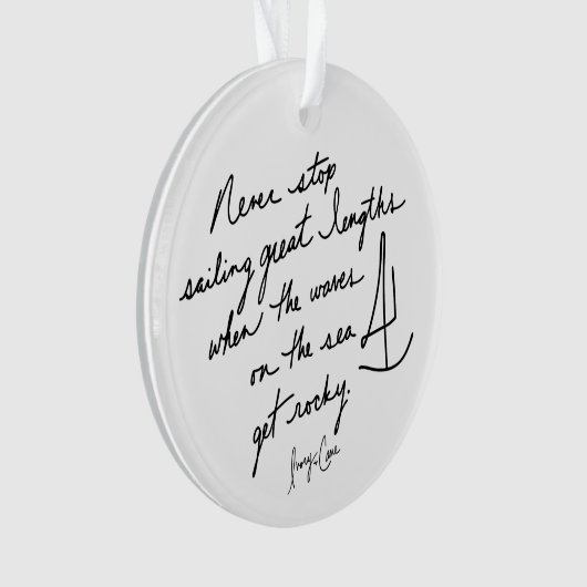 Handgeschreven Nooit Stoppen met Zeilen Inspireren Ornament (voorkant)