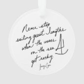 Handgeschreven Nooit Stoppen met Zeilen Inspireren Ornament (achterkant)