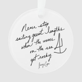 Handgeschreven Nooit Stoppen met Zeilen Inspireren Ornament