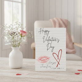 Handgeschreven notitie Happy Valentine's Day Feestdagenkaart