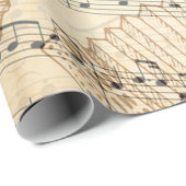 Handgeschreven  notitie voor muziek op blad cadeaupapier (Rol Hoek)