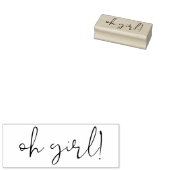 Handgeschreven Oh Girl Lettering Rubberstempel (Gestempeld)