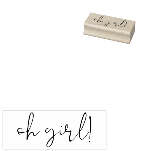 Handgeschreven Oh Girl Lettering Rubberstempel (Gestempeld)