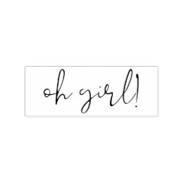 Handgeschreven Oh Girl Lettering Rubberstempel