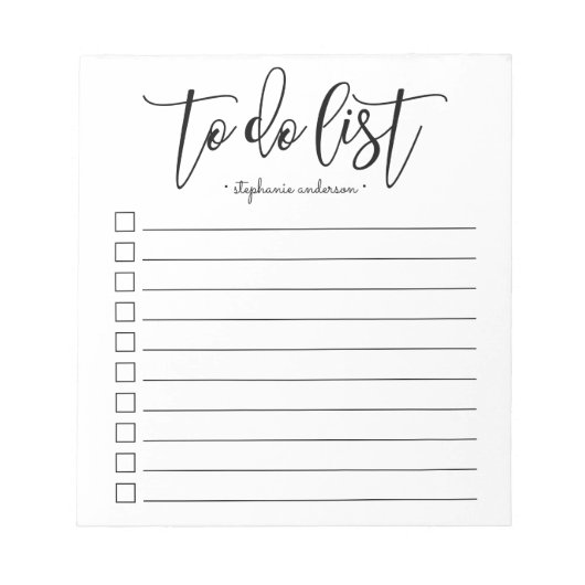 Handgeschreven om lijst te doen gepersonaliseerd notitieblok (Voorkant)