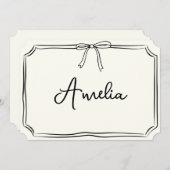 Handgeschreven op maat gemaakte naam Boog Chic Mod Kaart (Voorkant / Achterkant)