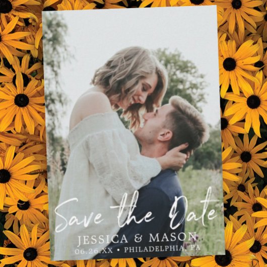 Handgeschreven Opslaan van de datumkaart - De datu RSVP Kaartje