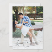 Handgeschreven Oud Geld Save the Date Foto Kaart (Voorkant)