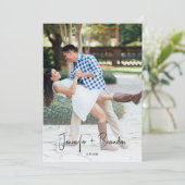 Handgeschreven Oud Geld Save the Date Foto Kaart (Staand voorkant)