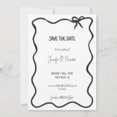 Handgeschreven Oud Geld Save the Date Foto Kaart (Achterkant)