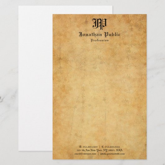  handgeschreven oude papieren look Sjabloon trendy Briefpapier (Voorkant / Achterkant)