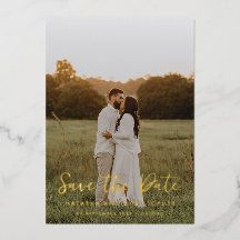 Handgeschreven Overlay Foto Save The Date Goud