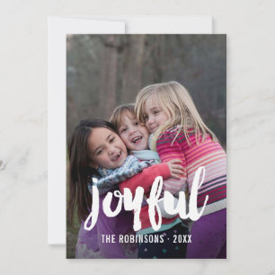 Handgeschreven overlay Sneeuw Kerstmis Familie fot Feestdagenkaart