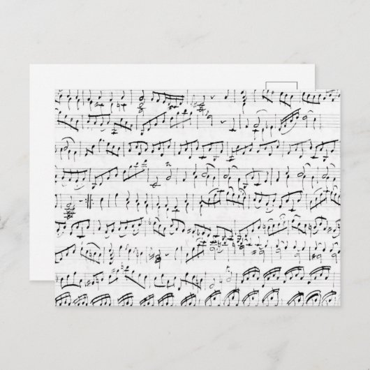 Handgeschreven pagina Muziek wit Briefkaart (Voorkant / Achterkant)