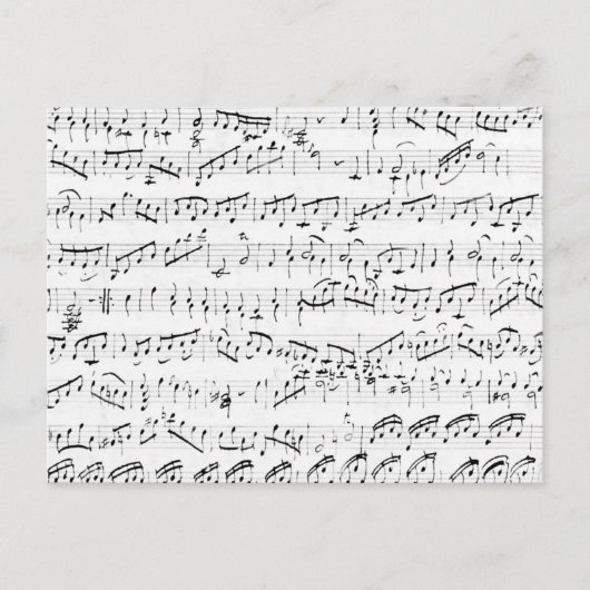 Handgeschreven  pagina Muziek wit Briefkaart (Voorkant)
