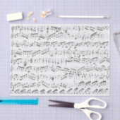 Handgeschreven  pagina Muziek wit Tissuepapier (Craft)