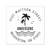 Handgeschreven Palms-Tree Tropical Return-adres Zelfinktende Stempel (Design)
