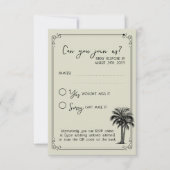  handgeschreven palmschrift optionele QR-code RSVP Kaartje (Voorkant)