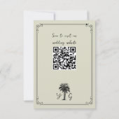  handgeschreven palmschrift optionele QR-code RSVP Kaartje (Achterkant)