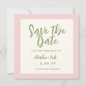 Handgeschreven pastel Retro Trouwen Save The Date (Voorkant)