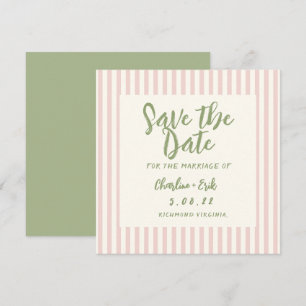 Handgeschreven pastel Retro Trouwkaart Save The Da Date