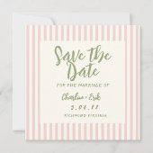 Handgeschreven pastel Retro Trouwkaart Save The Da Save The Date (Voorkant)