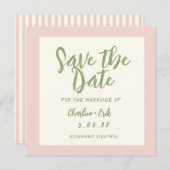 Handgeschreven pastel Retro Trouwkaart Save The Da Save The Date (Voorkant / Achterkant)