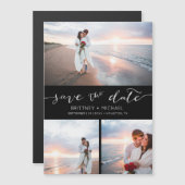 Handgeschreven Photo Collage Black Save the Date (Voorkant / Achterkant)