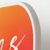 Handgeschreven Picklers knipperen en roze station. Pickleball Paddle (Links Detail)