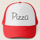 Handgeschreven Pizza Red Trucker Hat Trucker Pet (Voorkant)