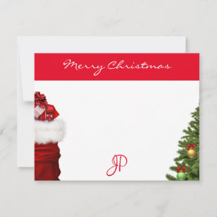 Handgeschreven Prettig Kerstmis Tekst Monogram Sja Notitiekaartje