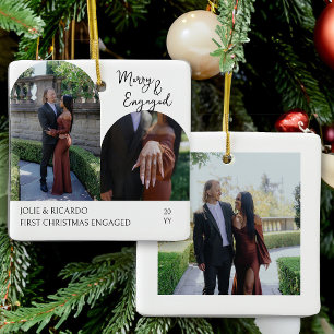 Handgeschreven Prettig Verliefd en Verloving Boog Keramisch Ornament