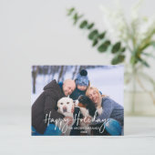 Handgeschreven Prettige feestdagen Foto Briefkaart (Staand voorkant)