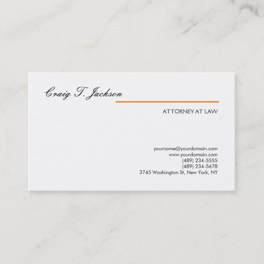 Handgeschreven professionele advocaat Modern Visitekaartje (Voorkant)