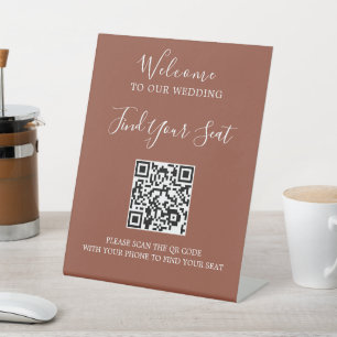 Handgeschreven QR-code huwelijksstoelen Reclamebord Met Voetstuk